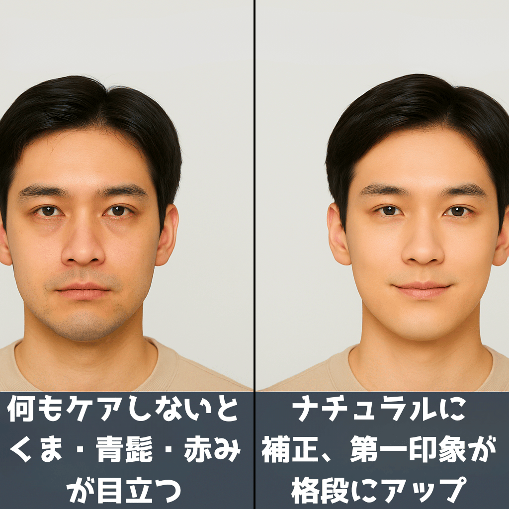 メンズメイクビフォーアフター