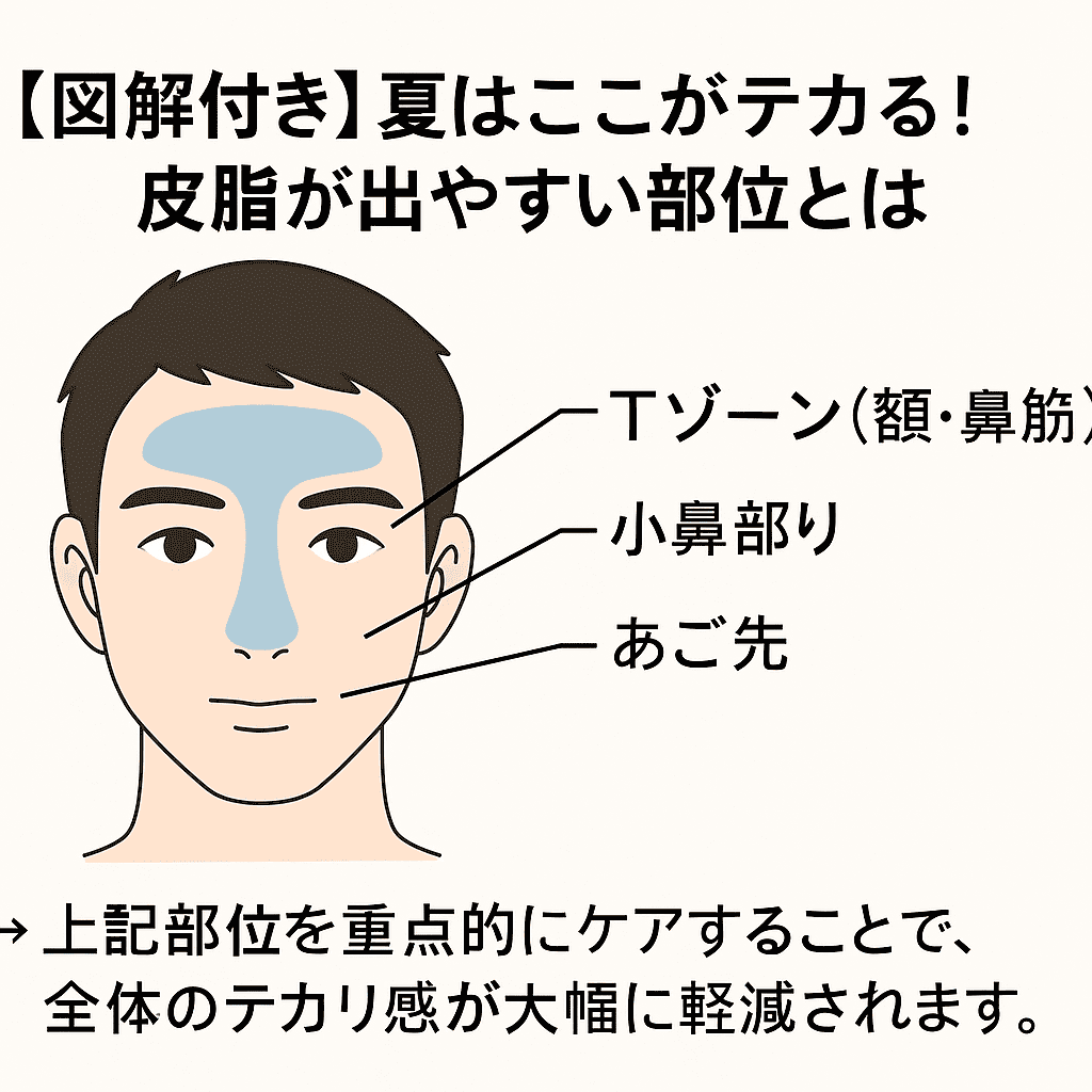 夏はここがテカる!皮脂が出やすい部位とは