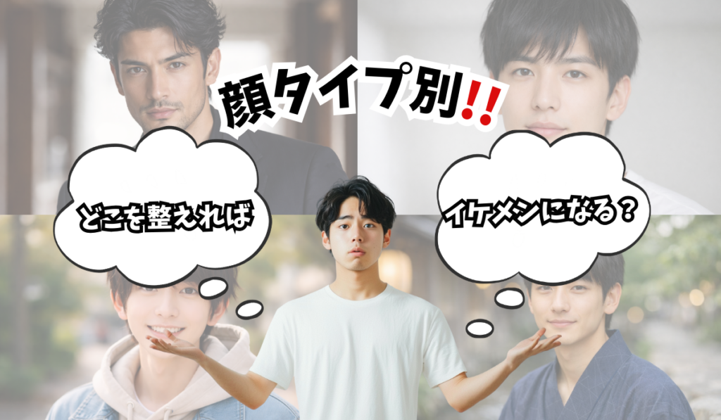 顔タイプ別どこを整えればイケメンになる？