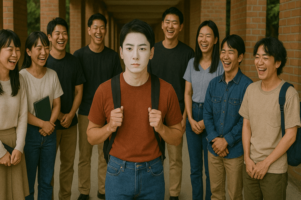 白浮きして周りから嘲笑されている男性