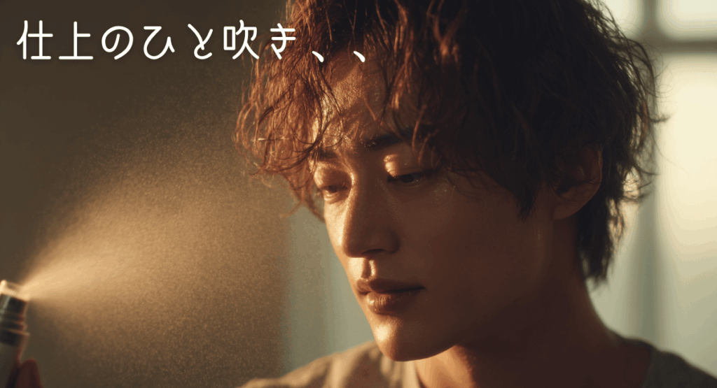 メイクキープミストを使った男