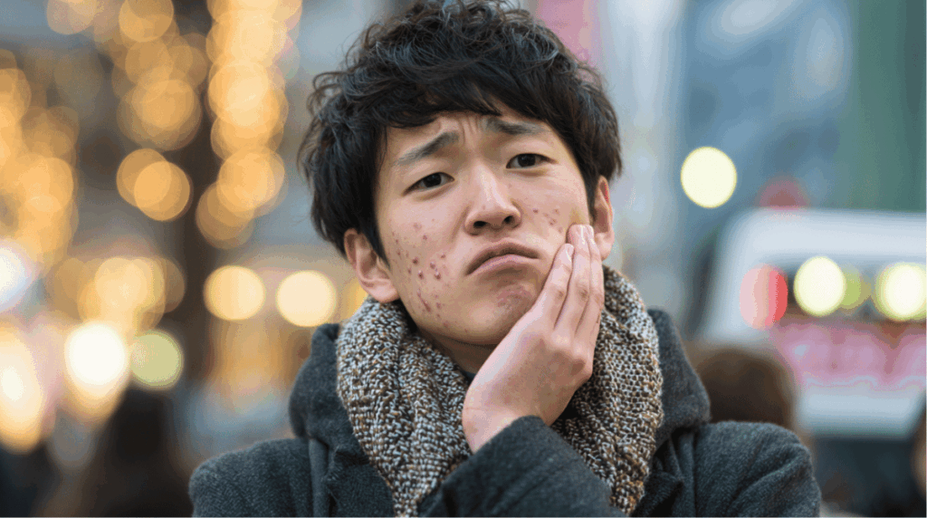 ニキビに困っている男性