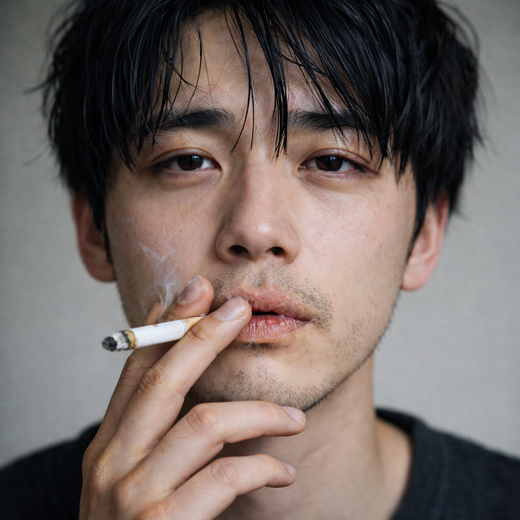 喫煙などでくすみリスクが高い場合の男