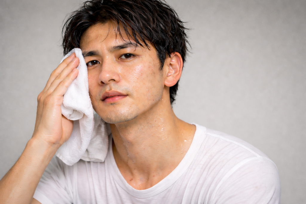 汗っかきな日本人男性