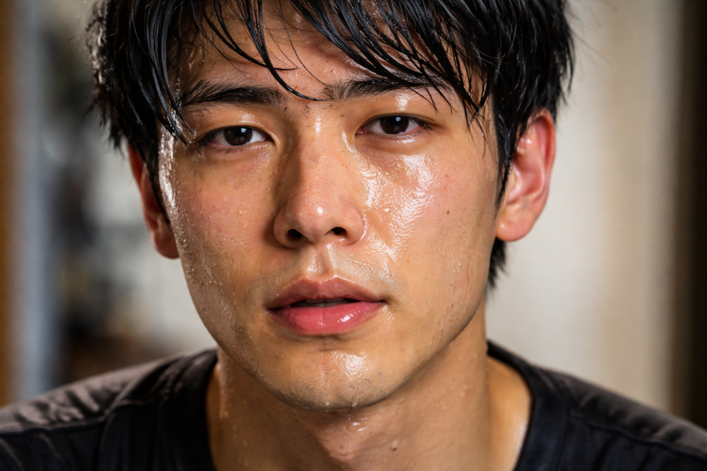 皮脂分泌がすごい男性