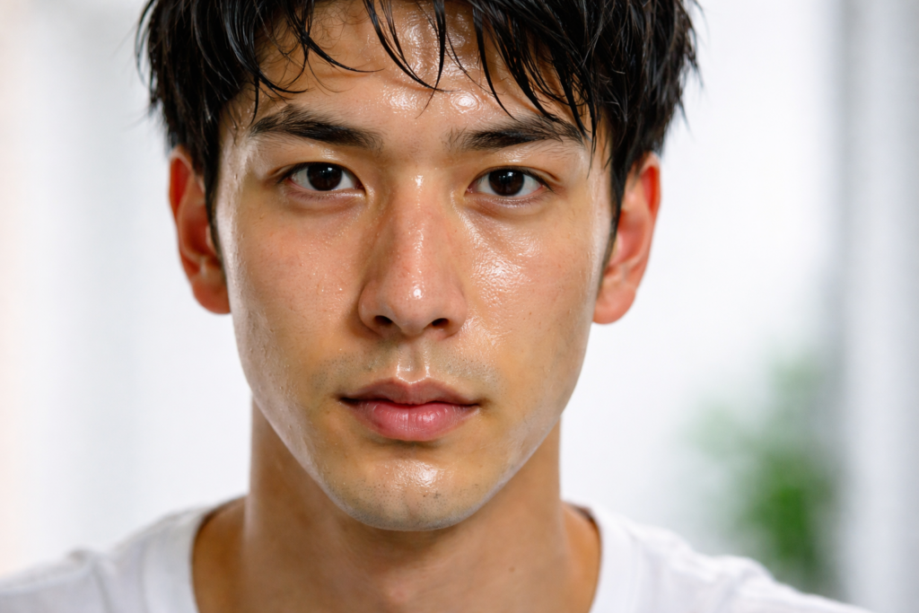 皮脂分泌が多い男性