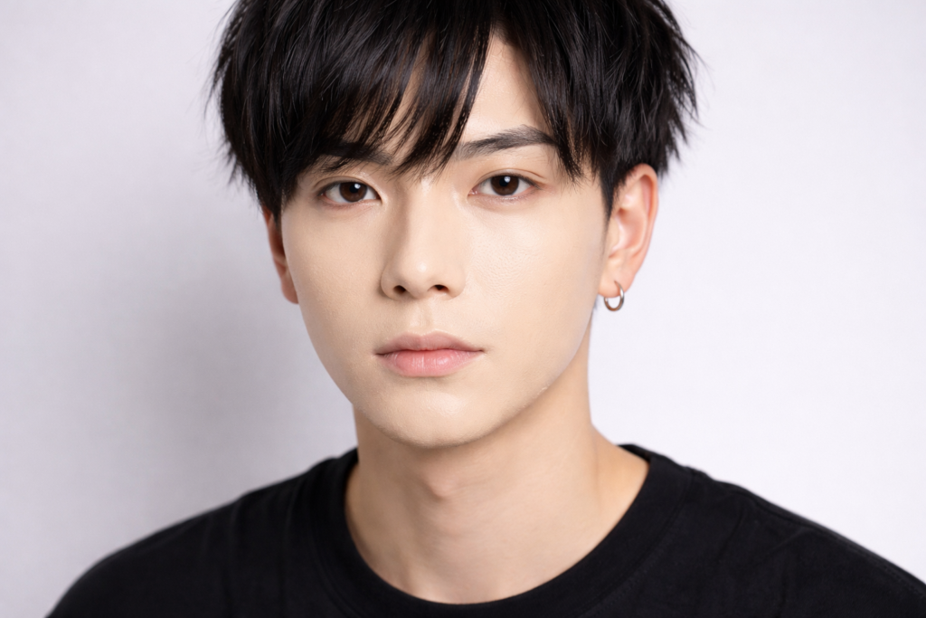 いきなり全顔を厚塗りしている男性