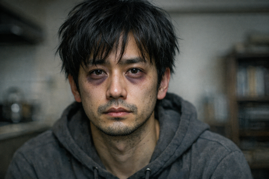 クマがある日本人男性