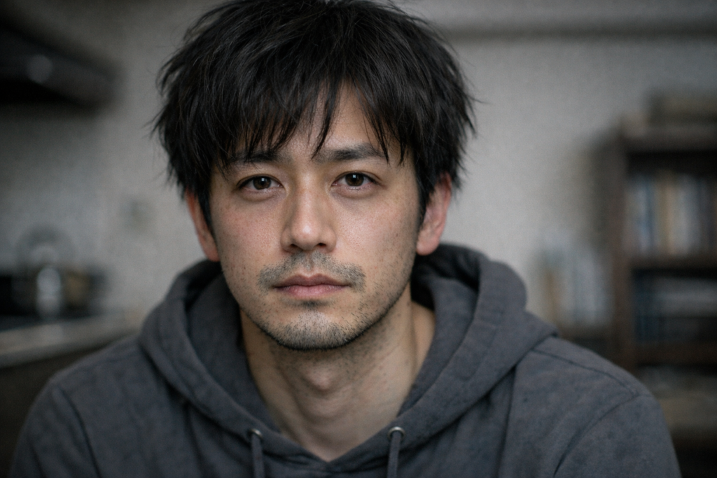 毛穴と赤みがある男性